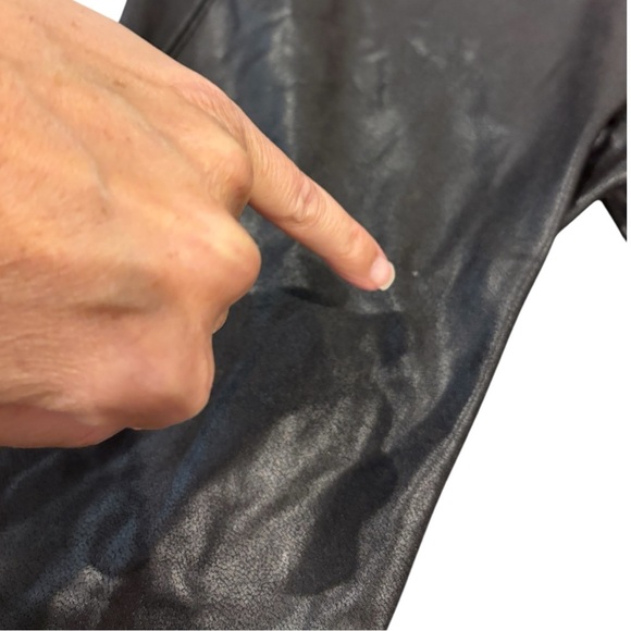 Spanx Black Faux Leather Leggings Women’s Large - Picture 8 of 8